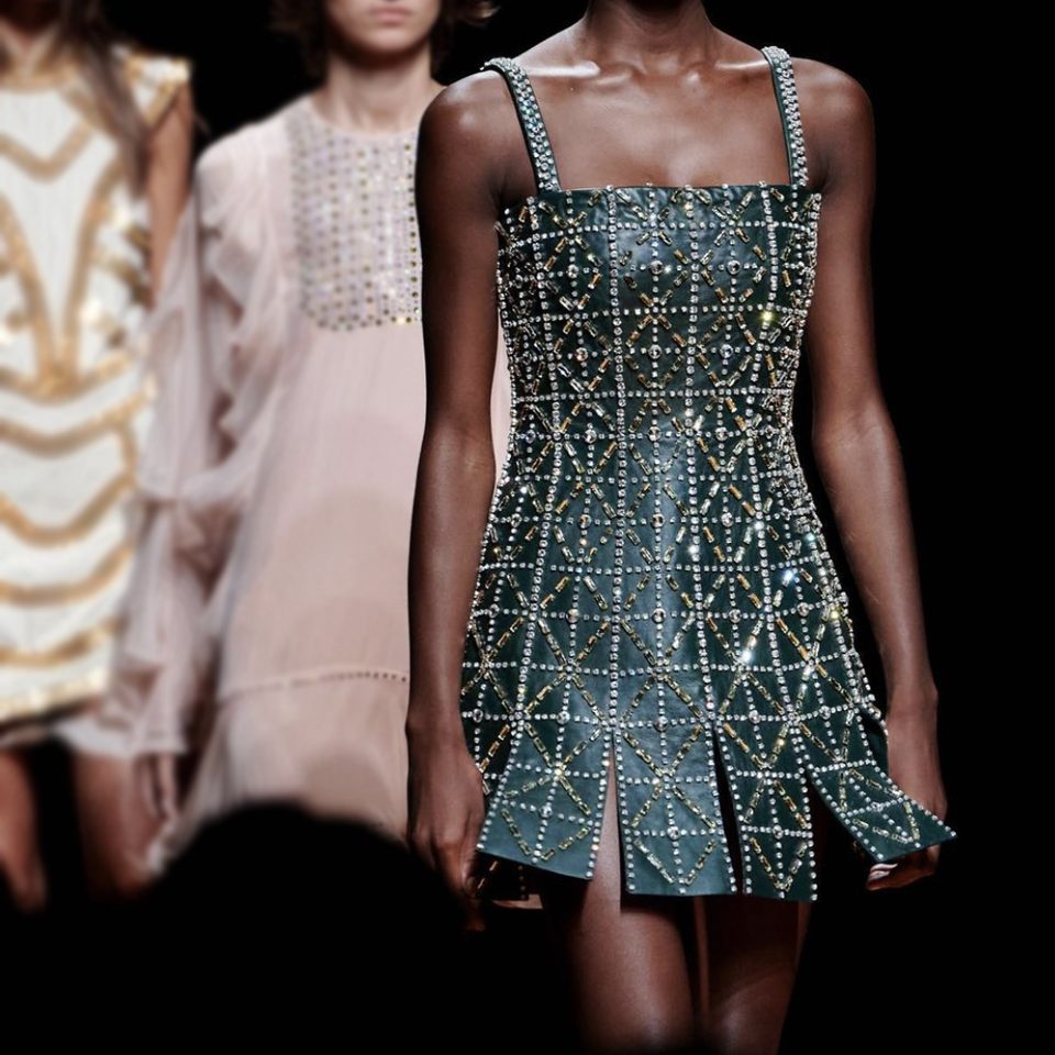 Teresa Helbig, Vestido bordado en pedreria por Corina Haute Couture Embroidery. Corina Rosello