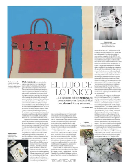 CORINA ROSELLÓ EN EL MAGAZINE DE LA VANGUARDIA LUJO EXCLUSIVO. CORINA HAUTE COUTURE EMBROIDERY