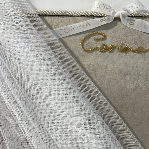 Velo de Novia seda natural 100% liso de alta costura. Alta artesanía