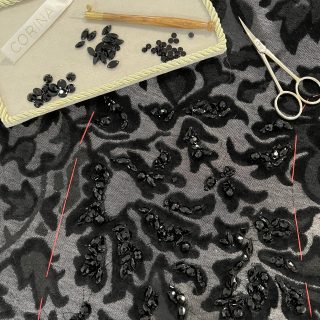 Ze García, su colección 'Aldamar' en el Museo Balenciaga con Bordados de Alta Costura de Corina Roselló. Haute Couture Embroidery. Bordados con pedrería a mano