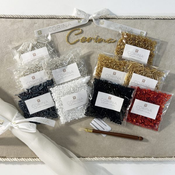 Pedrería para bordado Lunéville o Bordado a mano. Tubos de cristal, rocalla, cortadillo, cristal checo, bordado a mano de alta costura AGUJA CROCHET DE LUNÉVILLE Y ORGANZA para Bordado Lunéville y Pedrería